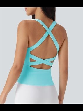 NWT Halara Softlyzero Airy Blue Wmns S Bra Top